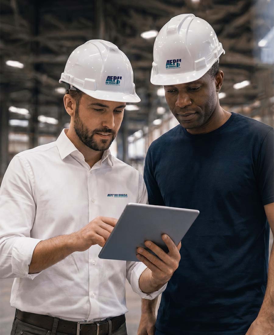 Equipe técnica da AEPH em análise industrial
